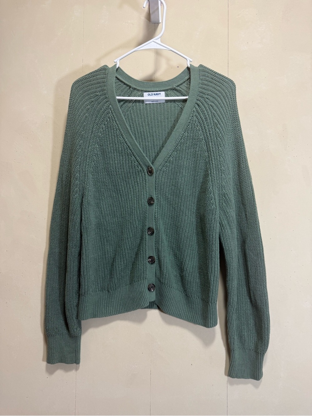Old Navy Women's Sage Green Button-Up Knit Cardigan Women’s Sz L